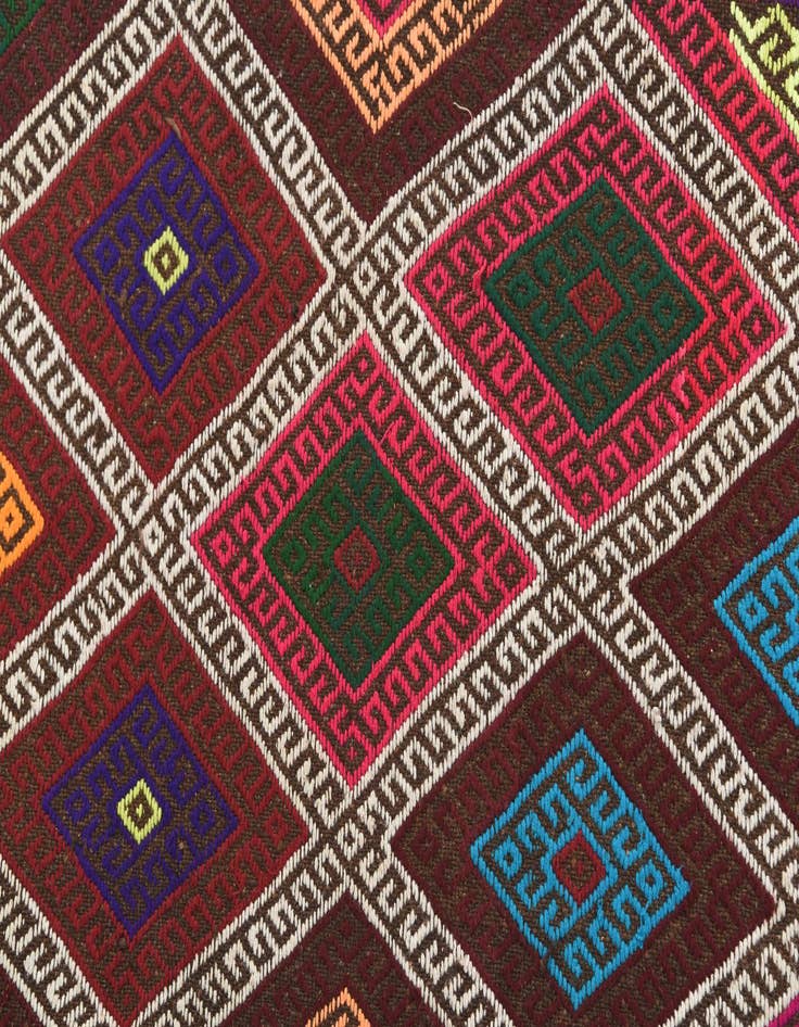 Detail image of 2' 1 x 9' 7  Hand Knotted Kilim Fars Persian Wool Runner Rug