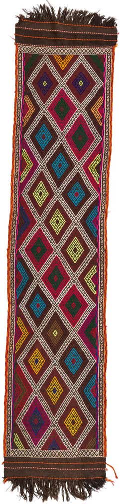 2' 1 x 9' 7 Hand Knotted Kilim Fars Persian Wool Runner Rug