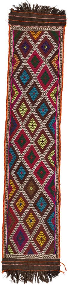 Detail image of 2' 1 x 9' 7 Hand Knotted Kilim Fars Persian Wool Runner Rug