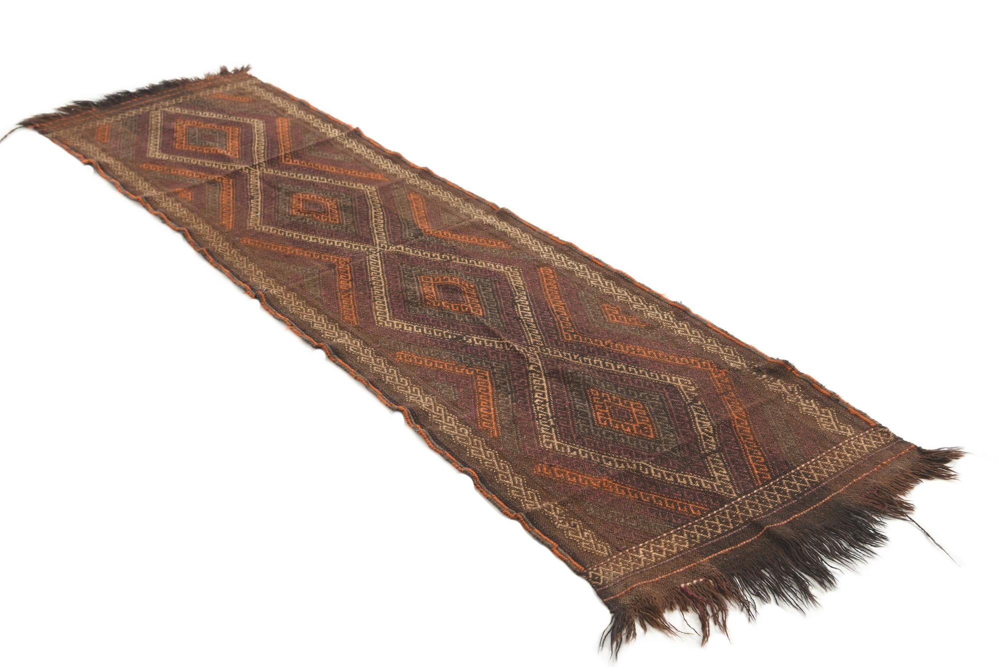 2' 2 x 8' Hand Knotted Kilim Fars Persian Wool Runner Rug