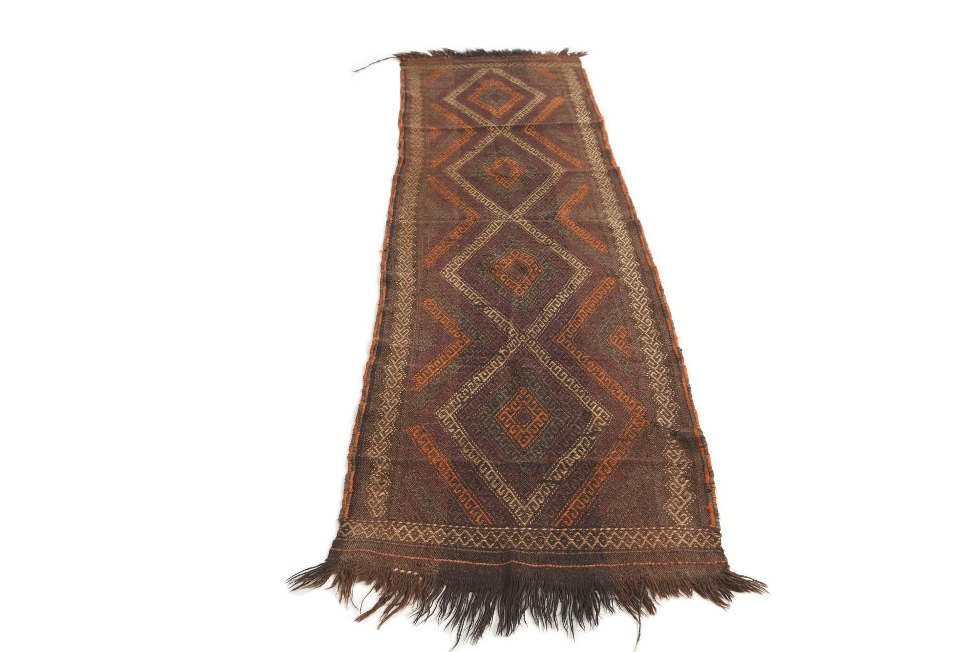 2' 2 x 8' Hand Knotted Kilim Fars Persian Wool Runner Rug