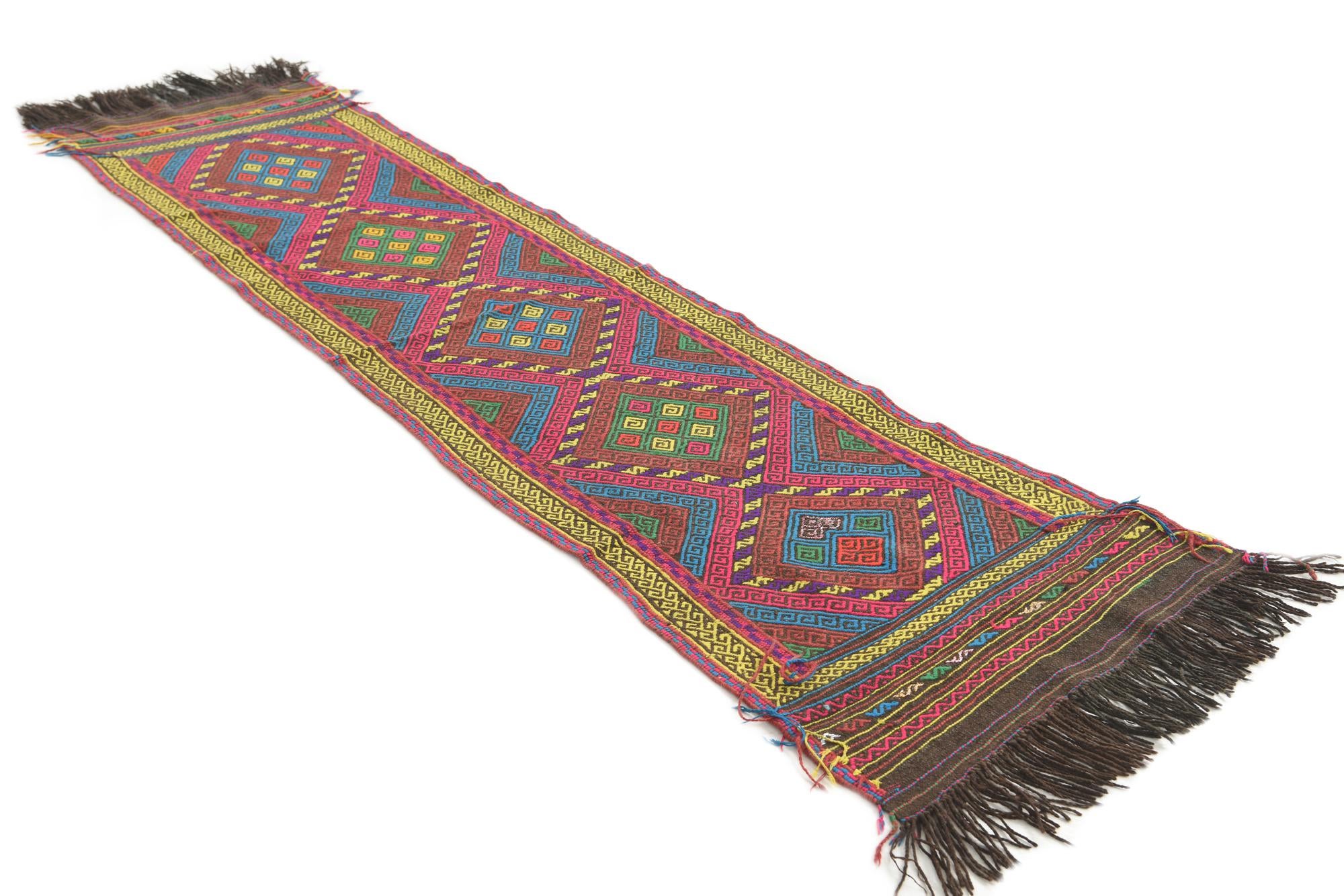 2' x 8' 2 Hand Knotted Kilim Fars Persian Wool Runner Rug