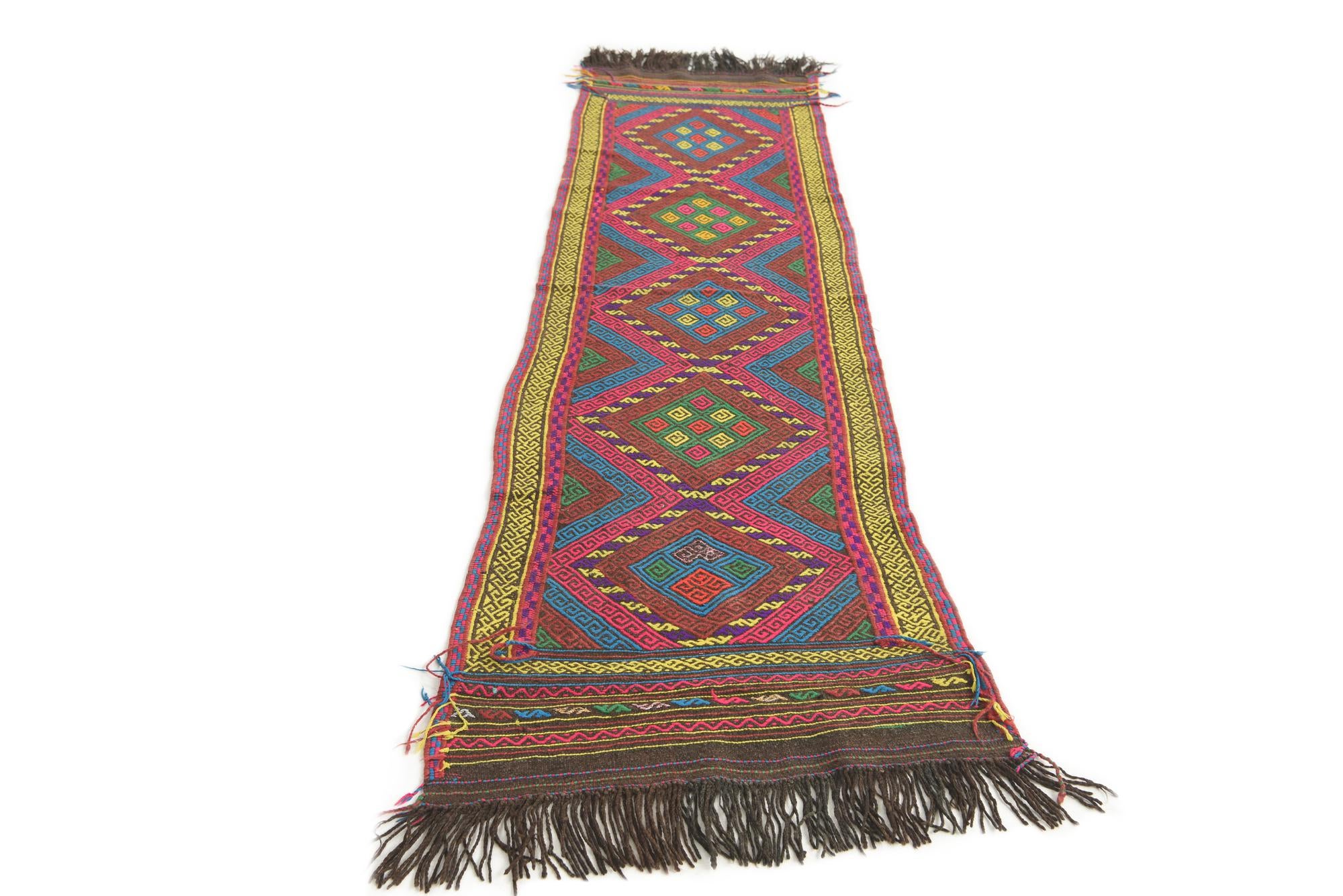 2' x 8' 2 Hand Knotted Kilim Fars Persian Wool Runner Rug