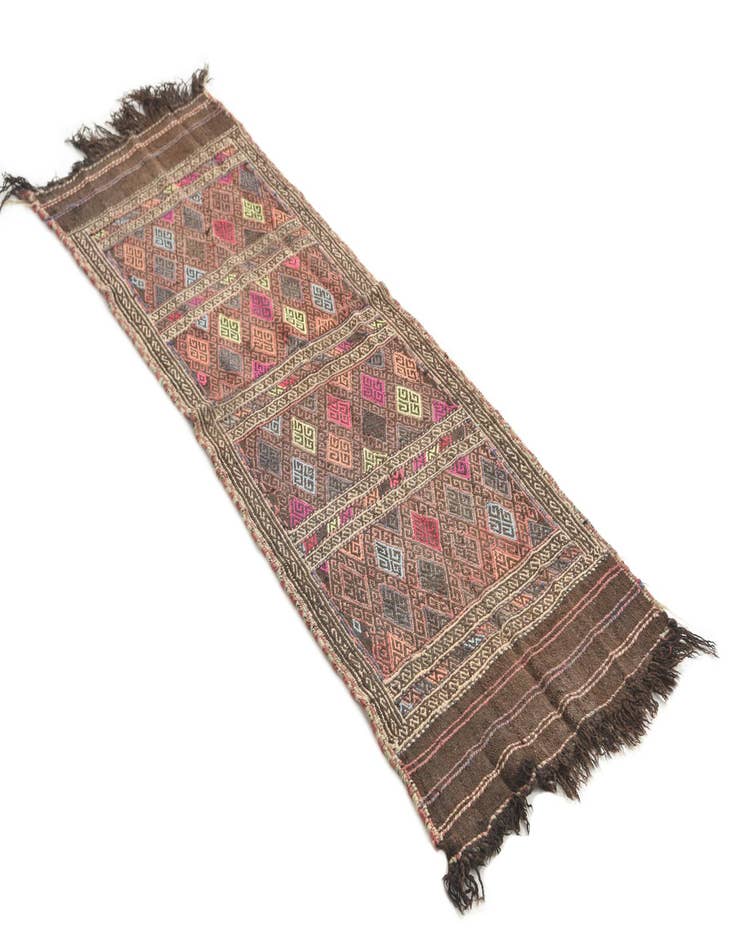 Detail image of 2' x 5' 7  Hand Knotted Kilim Fars Persian Wool Runner Rug