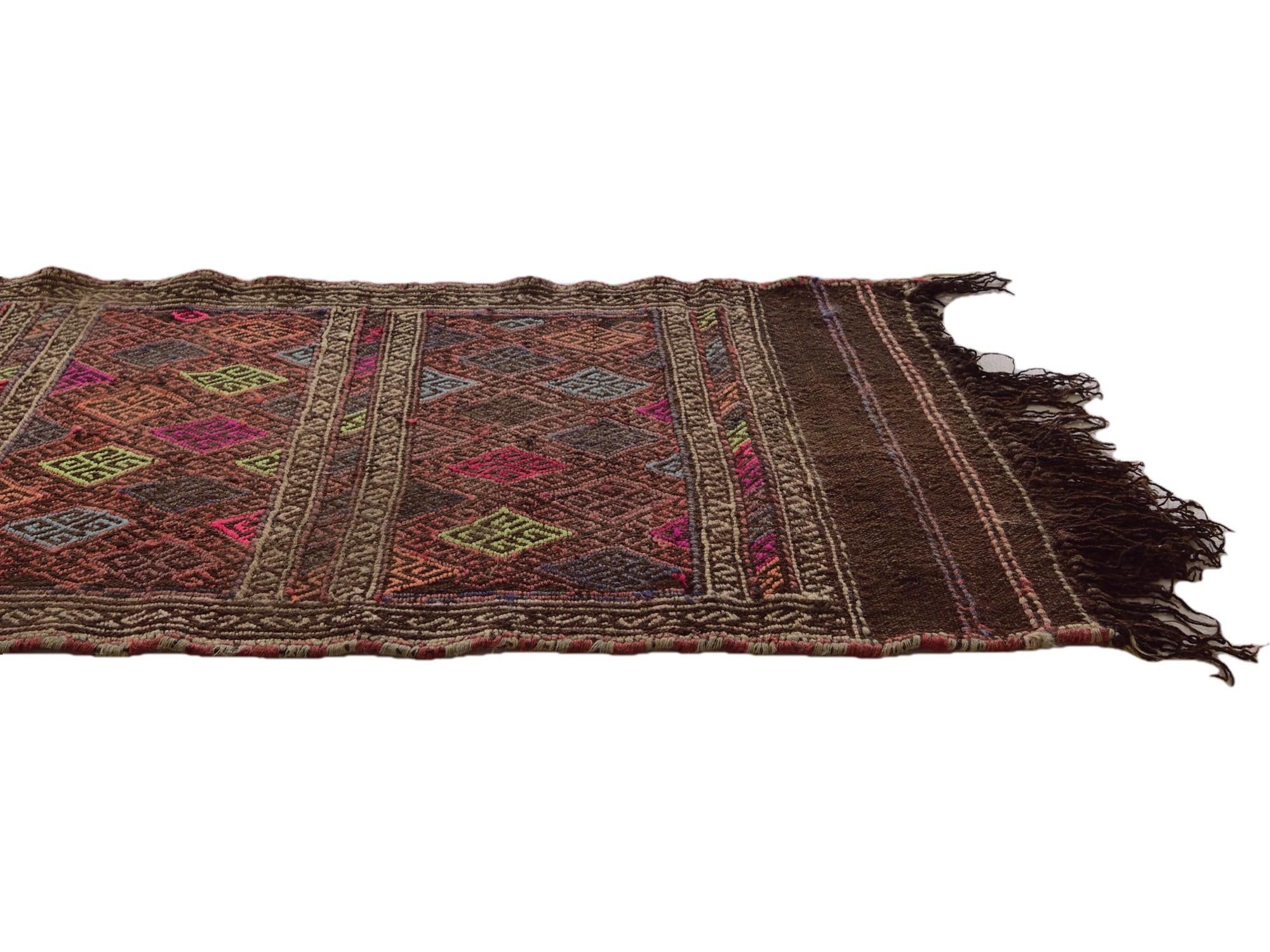 2' x 5' 7 Hand Knotted Kilim Fars Persian Wool Runner Rug