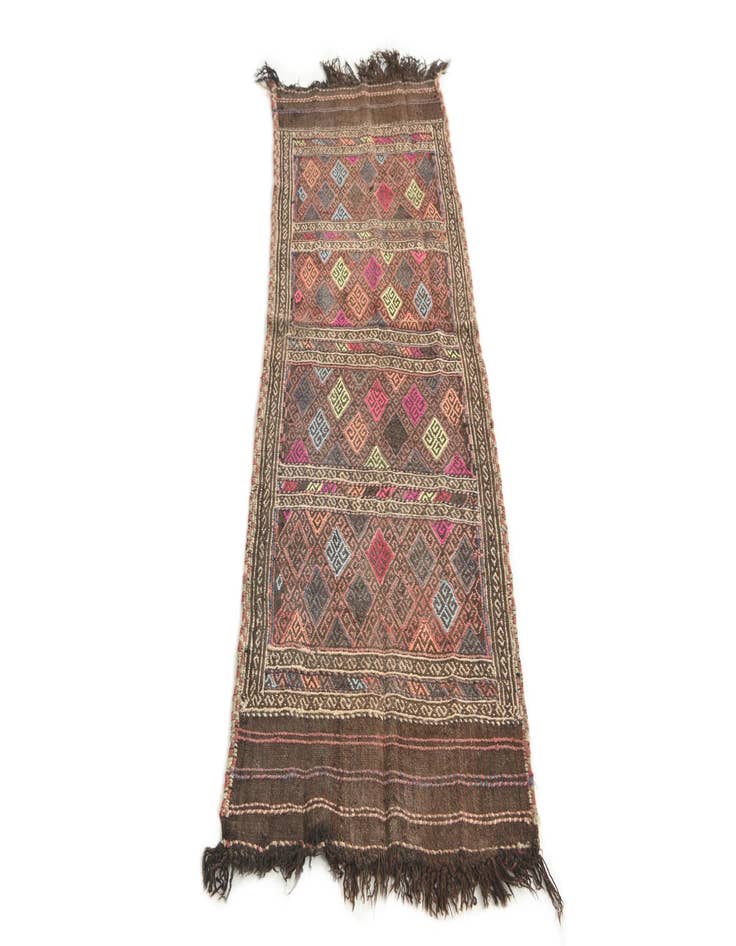 Detail image of 2' x 5' 7  Hand Knotted Kilim Fars Persian Wool Runner Rug