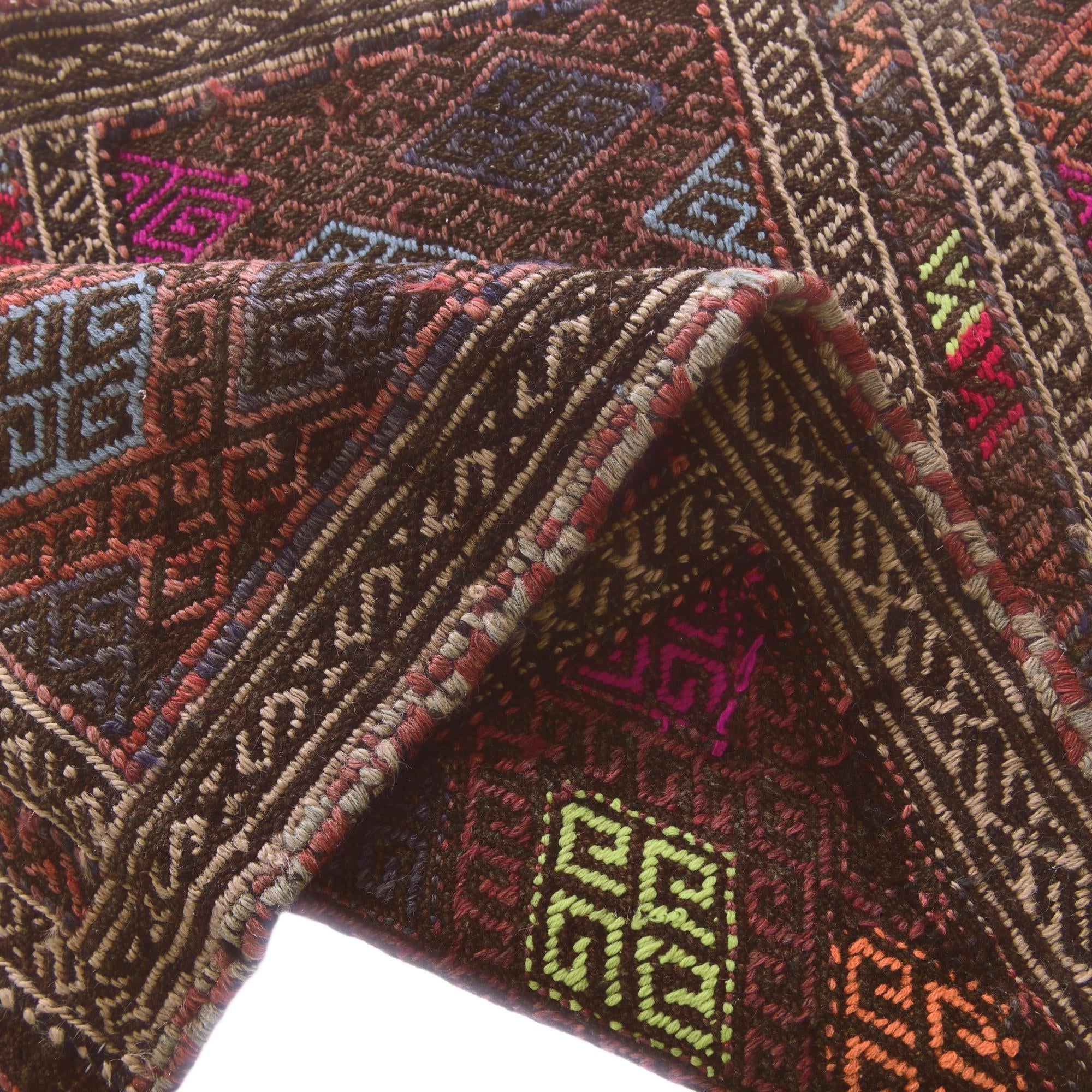 2' x 5' 7 Hand Knotted Kilim Fars Persian Wool Runner Rug