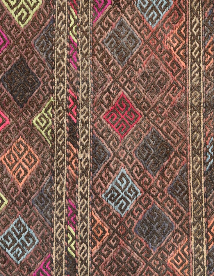 Detail image of 2' x 5' 7  Hand Knotted Kilim Fars Persian Wool Runner Rug