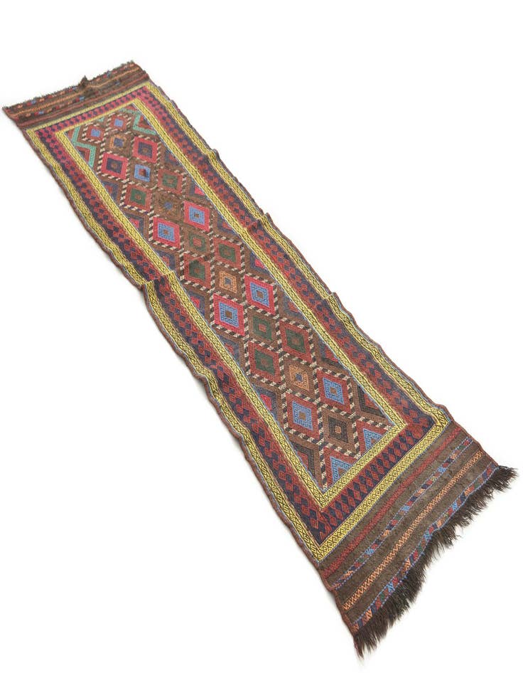 Detail image of 2' 3 x 7' 9 Hand Knotted Kilim Fars Persian Wool Runner Rug