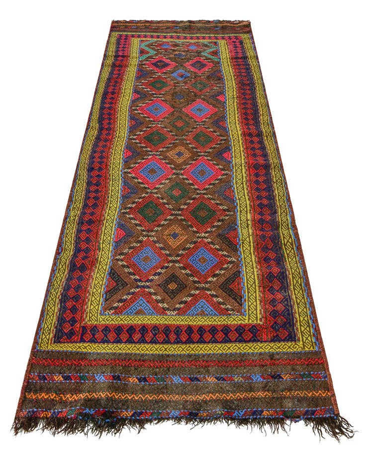 Detail image of 2' 3 x 7' 9 Hand Knotted Kilim Fars Persian Wool Runner Rug