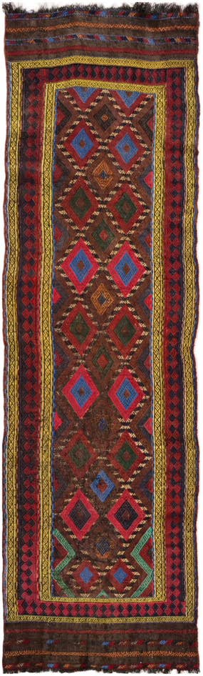 Detail image of 2' 3 x 7' 9 Hand Knotted Kilim Fars Persian Wool Runner Rug