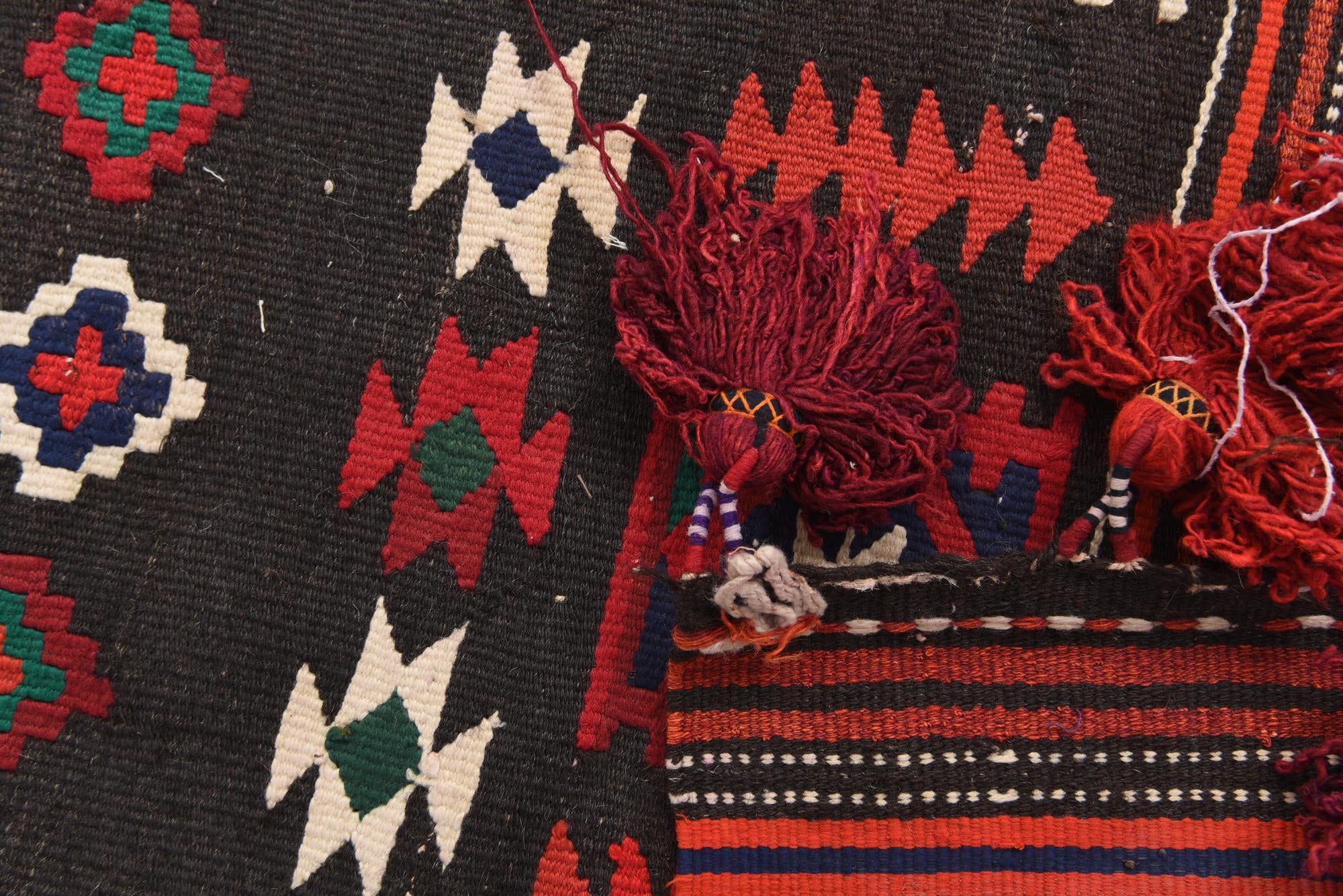 95cm x 375cm anudado a mano Kilim Fars Alfombra Persa Lana Pasillera