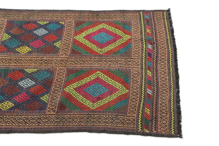 Detail image of 2' 5 x 8' 10 Hand Knotted Kilim Fars Persian Wool Runner Rug