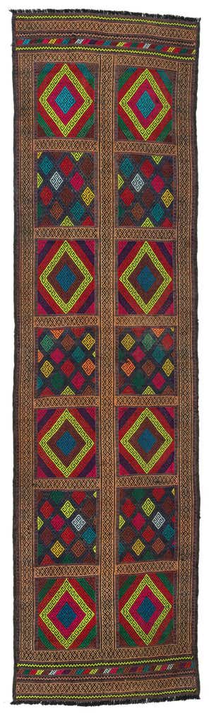 2' 5 x 8' 10 Hand Knotted Kilim Fars Persian Wool Runner Rug