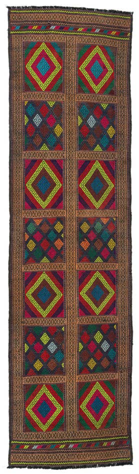 Detail image of 2' 5 x 8' 10 Hand Knotted Kilim Fars Persian Wool Runner Rug