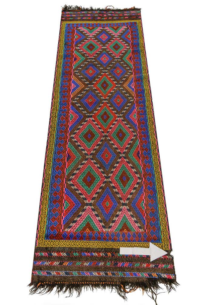 2' 6 x 7' 7 Hand Knotted Kilim Fars Persian Wool Runner Rug
