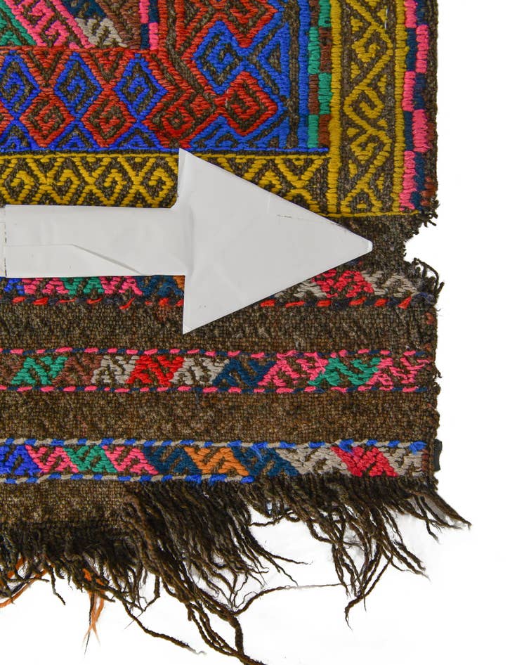 Detail image of 2' 6 x 7' 7 Hand Knotted Kilim Fars Persian Wool Runner Rug