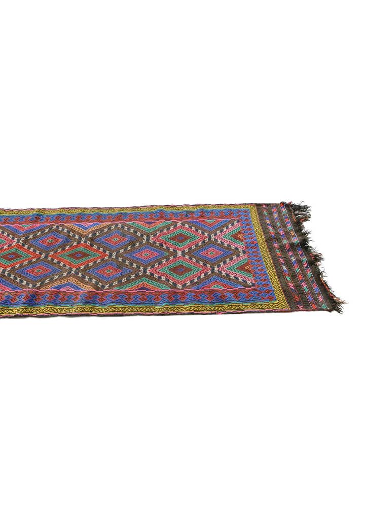 2' 6 x 7' 7 Hand Knotted Kilim Fars Persian Wool Runner Rug