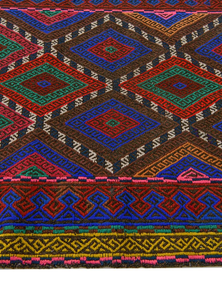 Detail image of 2' 6 x 7' 7 Hand Knotted Kilim Fars Persian Wool Runner Rug