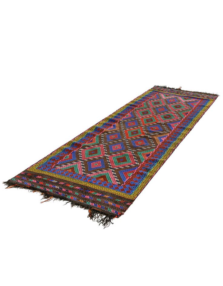 Detail image of 2' 6 x 7' 7 Hand Knotted Kilim Fars Persian Wool Runner Rug