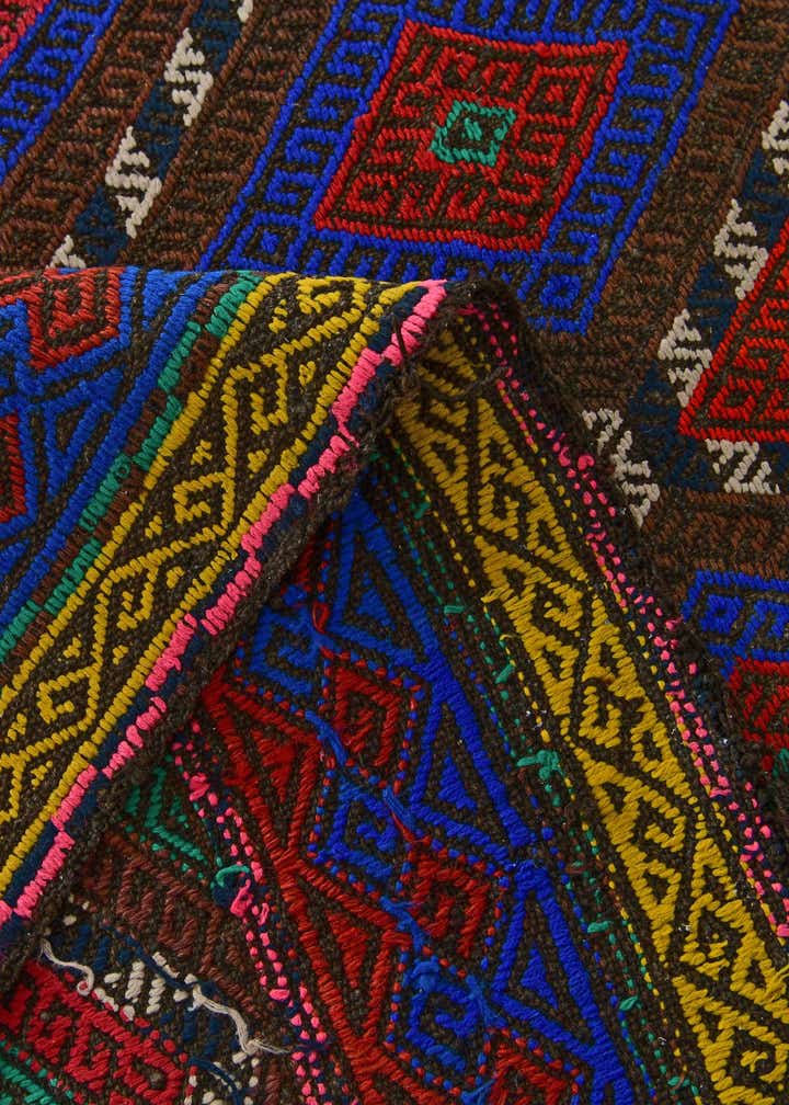 2' 6 x 7' 7 Hand Knotted Kilim Fars Persian Wool Runner Rug