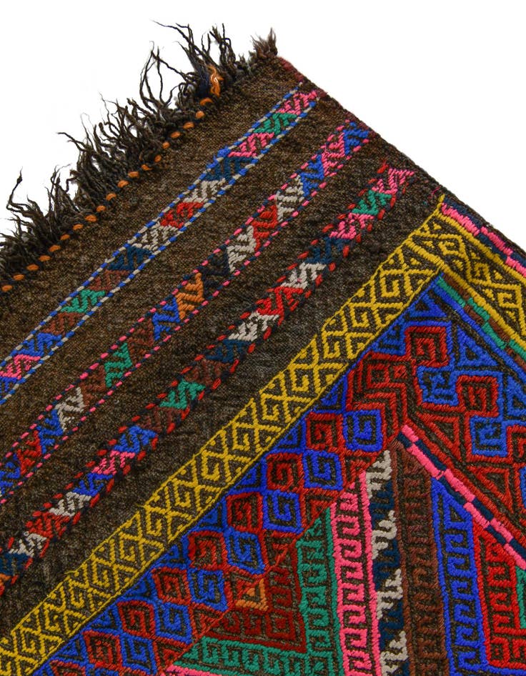 Detail image of 2' 6 x 7' 7 Hand Knotted Kilim Fars Persian Wool Runner Rug