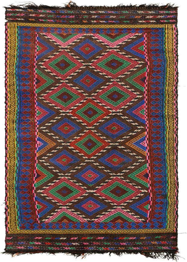 2' 6 x 7' 7 Hand Knotted Kilim Fars Persian Wool Runner Rug