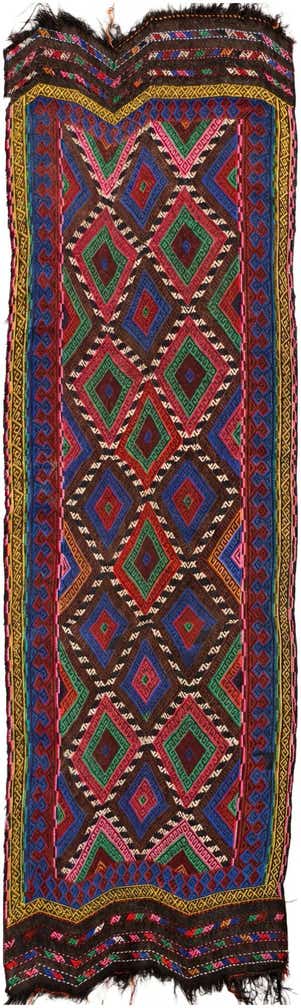 2' 6 x 7' 7 Hand Knotted Kilim Fars Persian Wool Runner Rug