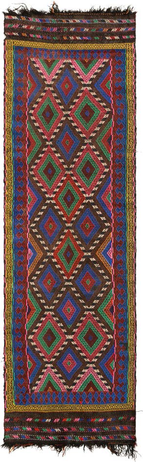 Detail image of 2' 6 x 7' 7 Hand Knotted Kilim Fars Persian Wool Runner Rug
