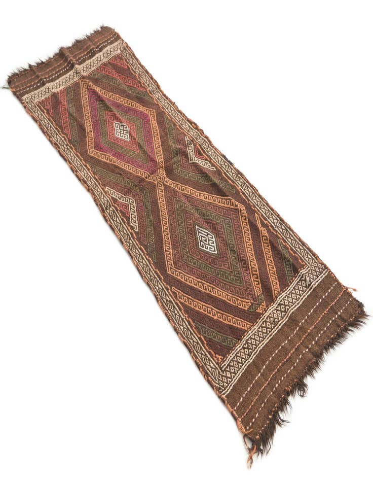 Detail image of 2' x 5' 8 Hand Knotted Kilim Fars Persian Wool Runner Rug