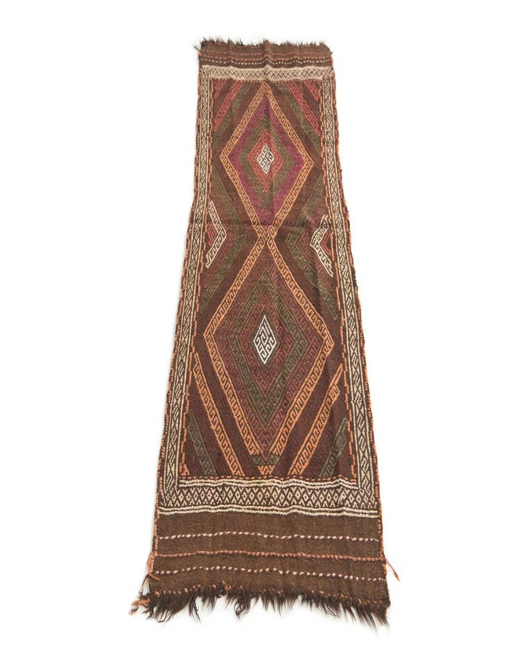Detail image of 2' x 5' 8 Hand Knotted Kilim Fars Persian Wool Runner Rug