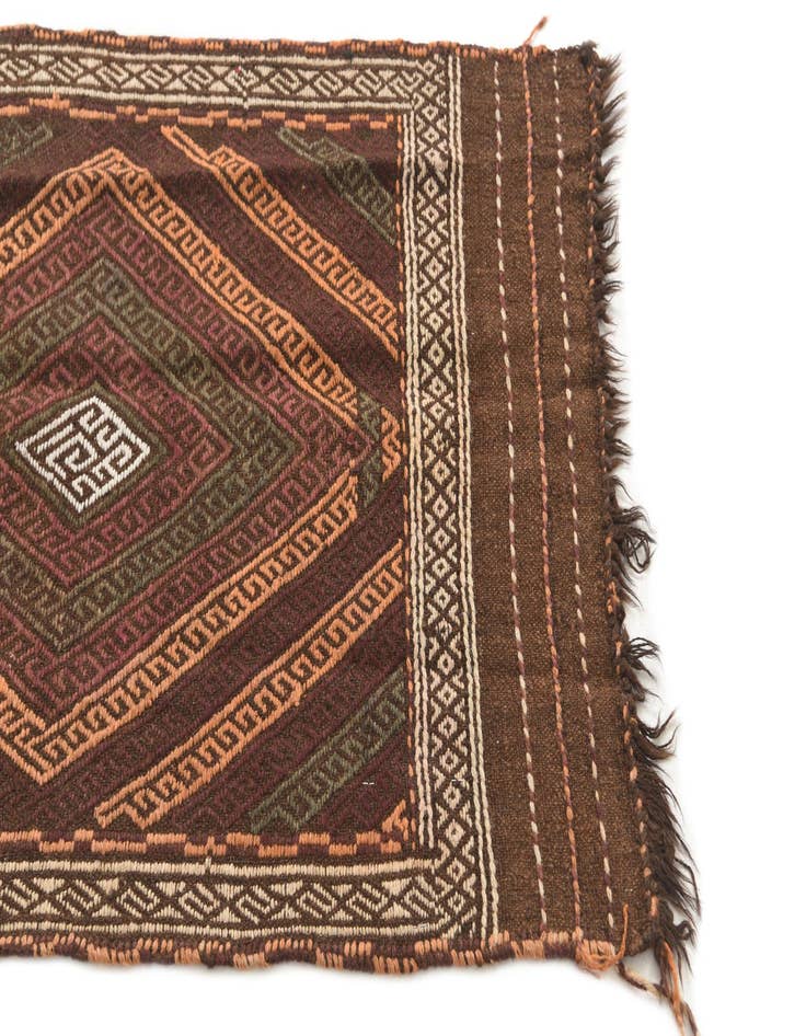 Detail image of 2' x 5' 8 Hand Knotted Kilim Fars Persian Wool Runner Rug