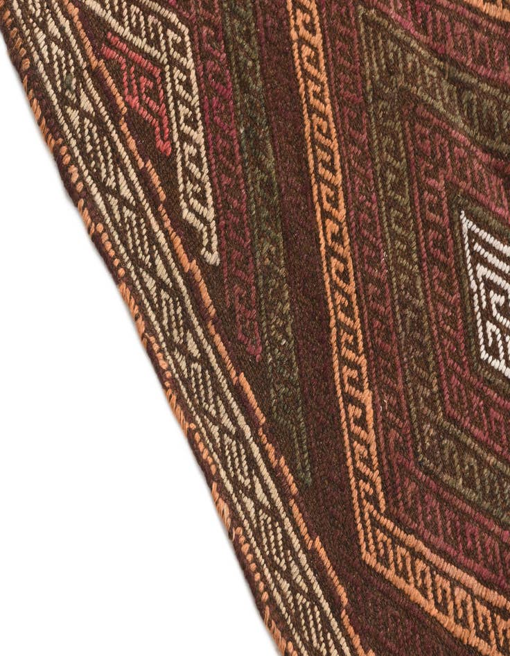 Detail image of 2' x 5' 8 Hand Knotted Kilim Fars Persian Wool Runner Rug