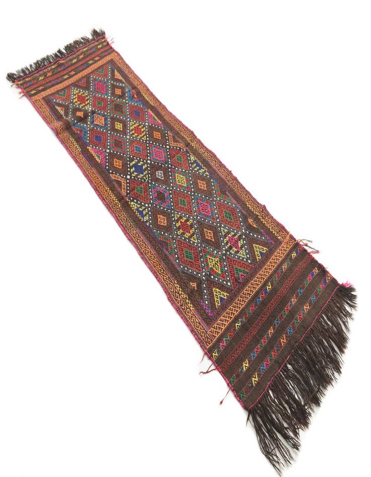 Detail image of 2' 2 x 6' 9  Hand Knotted Kilim Fars Persian Wool Runner Rug