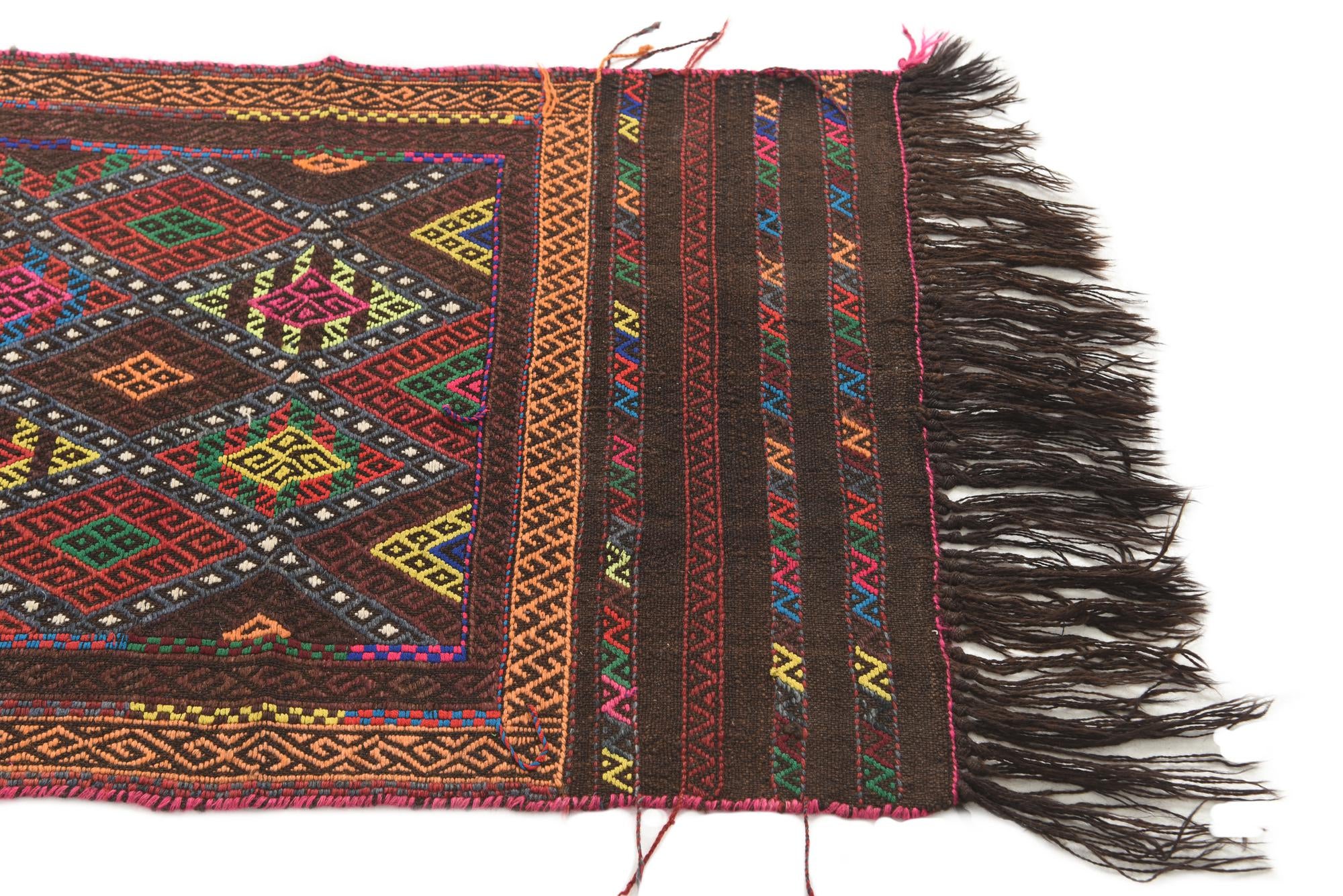2' 2 x 6' 9 Hand Knotted Kilim Fars Persian Wool Runner Rug