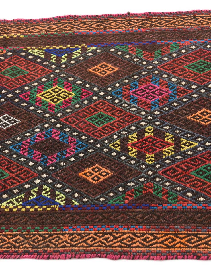 Detail image of 2' 2 x 6' 9  Hand Knotted Kilim Fars Persian Wool Runner Rug