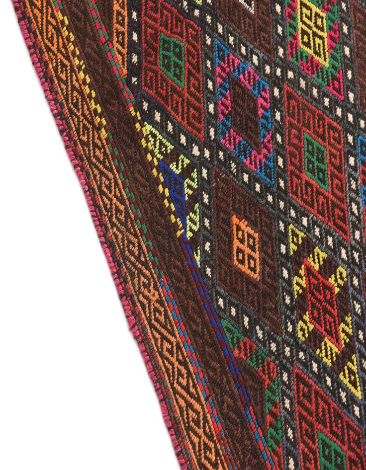 Detail image of 2' 2 x 6' 9  Hand Knotted Kilim Fars Persian Wool Runner Rug