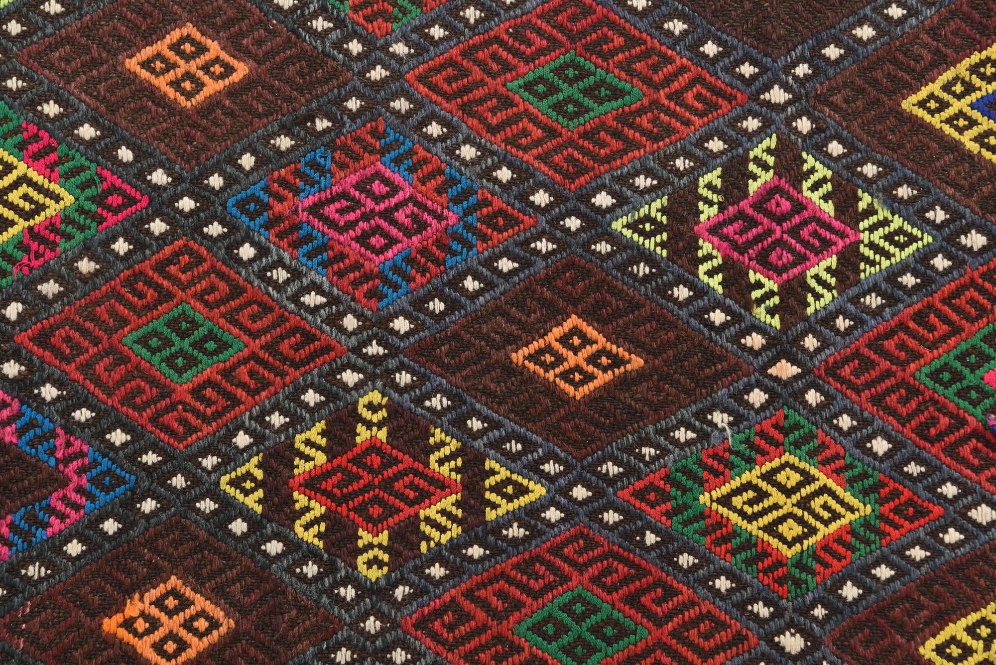 2' 2 x 6' 9 Hand Knotted Kilim Fars Persian Wool Runner Rug