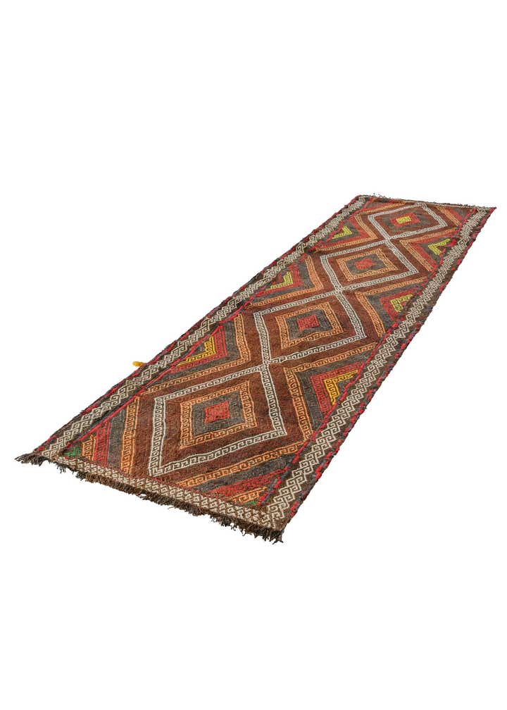 2' 2 x 8' 6 Hand Knotted Kilim Fars Persian Wool Runner Rug