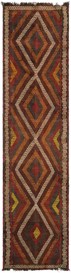 Detail image of 2' 2 x 8' 6 Hand Knotted Kilim Fars Persian Wool Runner Rug