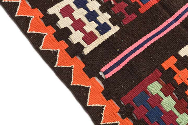 3' x 10' Hand Woven Kilim Fars Wool Runner Rug