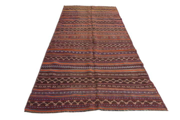 4' 5 x 10' 1 Hand Woven Kilim Fars Wool Runner Rug