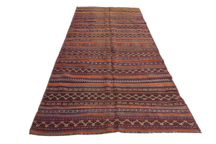 Detail image of 4' 5 x 10' 1 Hand Woven Kilim Fars Wool Runner Rug