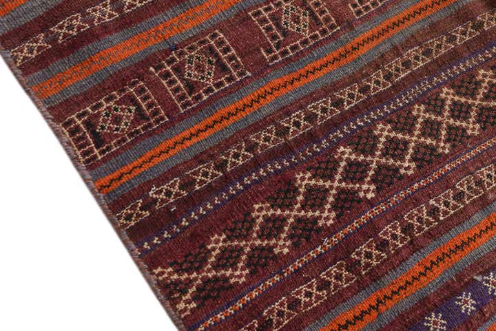 4' 5 x 10' 1 Hand Woven Kilim Fars Wool Runner Rug
