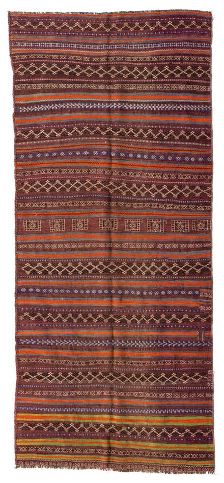 Detail image of 4' 5 x 10' 1 Hand Woven Kilim Fars Wool Runner Rug