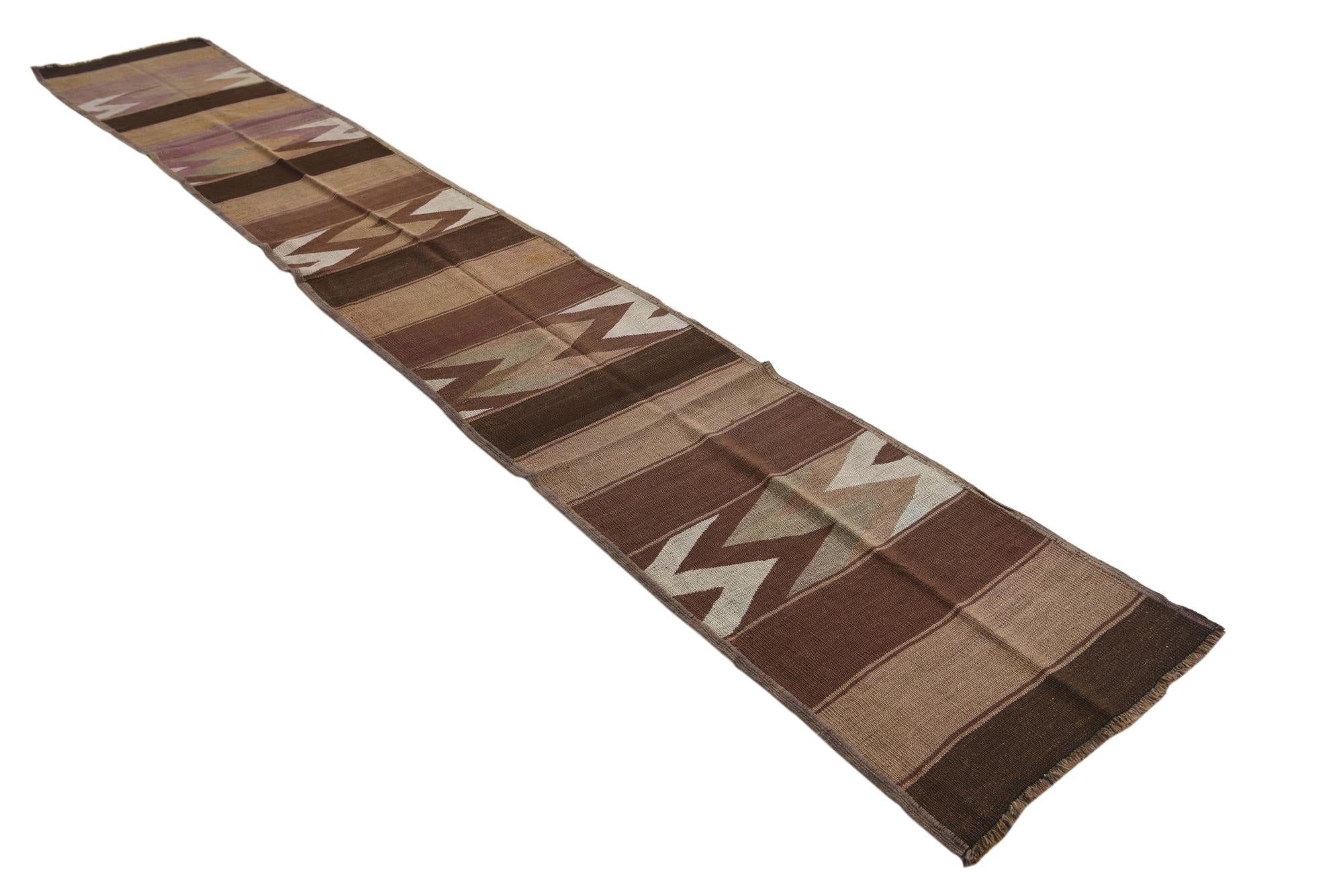 2' 1 x 14' 3 Hand Woven Kilim Fars Wool Runner Rug