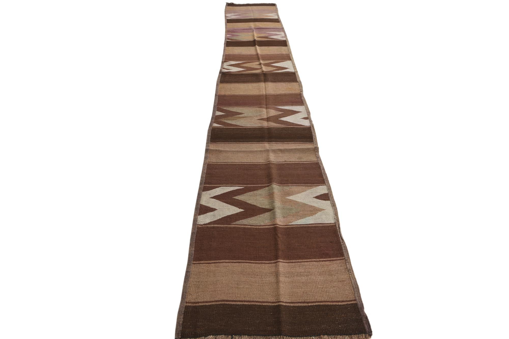 2' 1 x 14' 3 Hand Woven Kilim Fars Wool Runner Rug