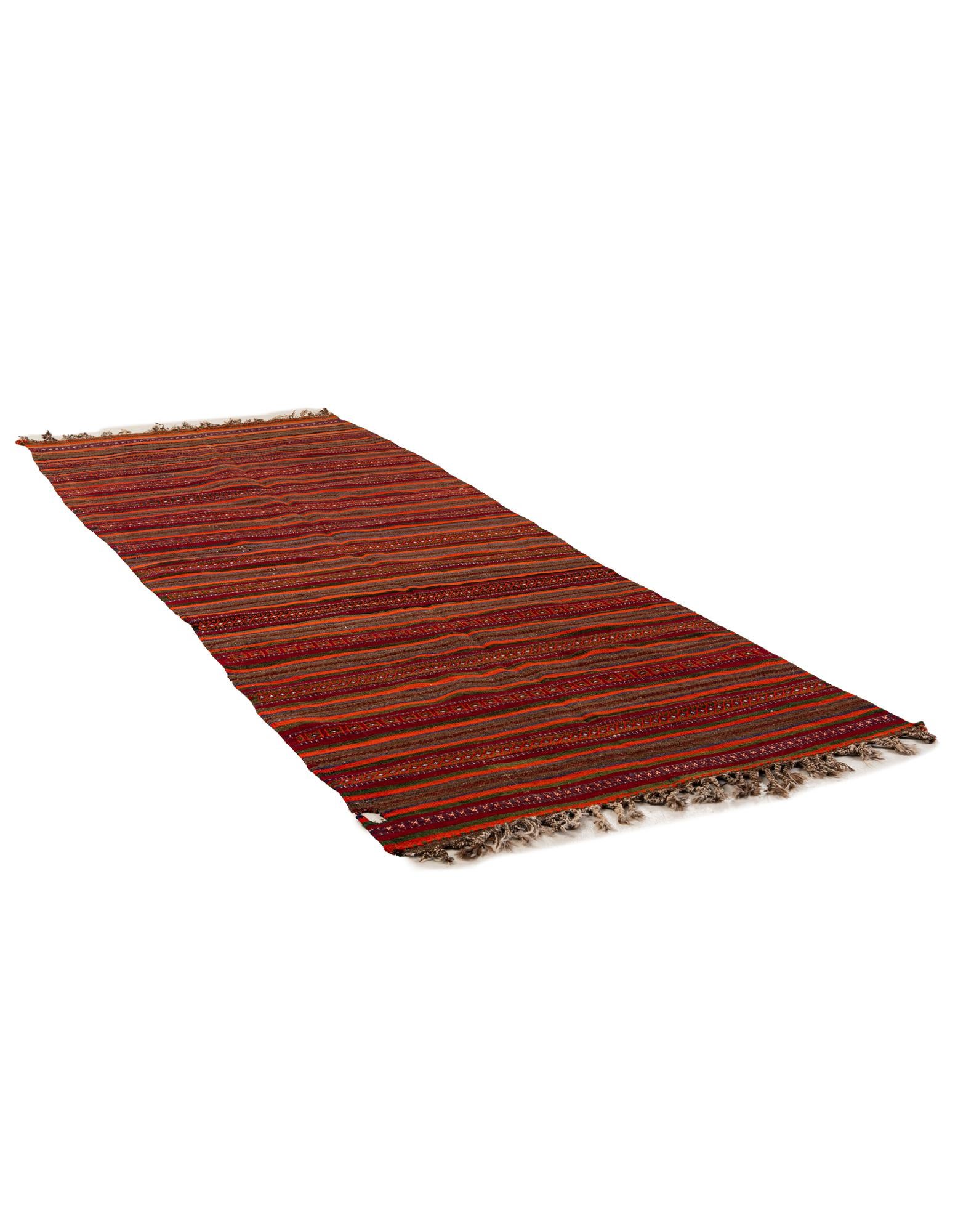 4' x 11' 7 Hand Woven Kilim Fars Wool Runner Rug