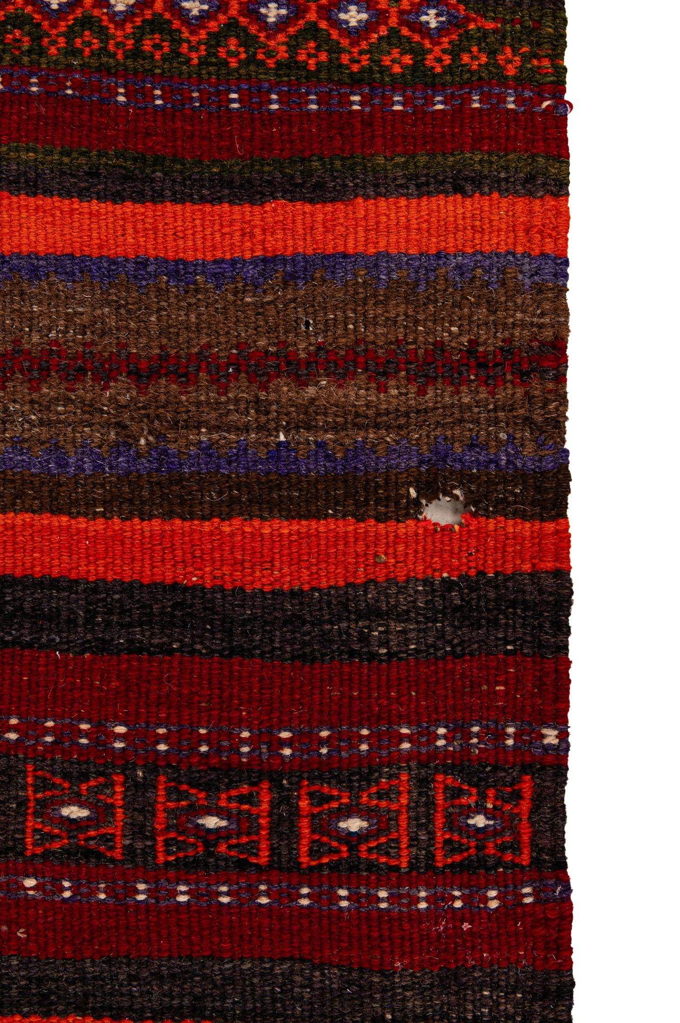 4' x 11' 7 Hand Woven Kilim Fars Wool Runner Rug