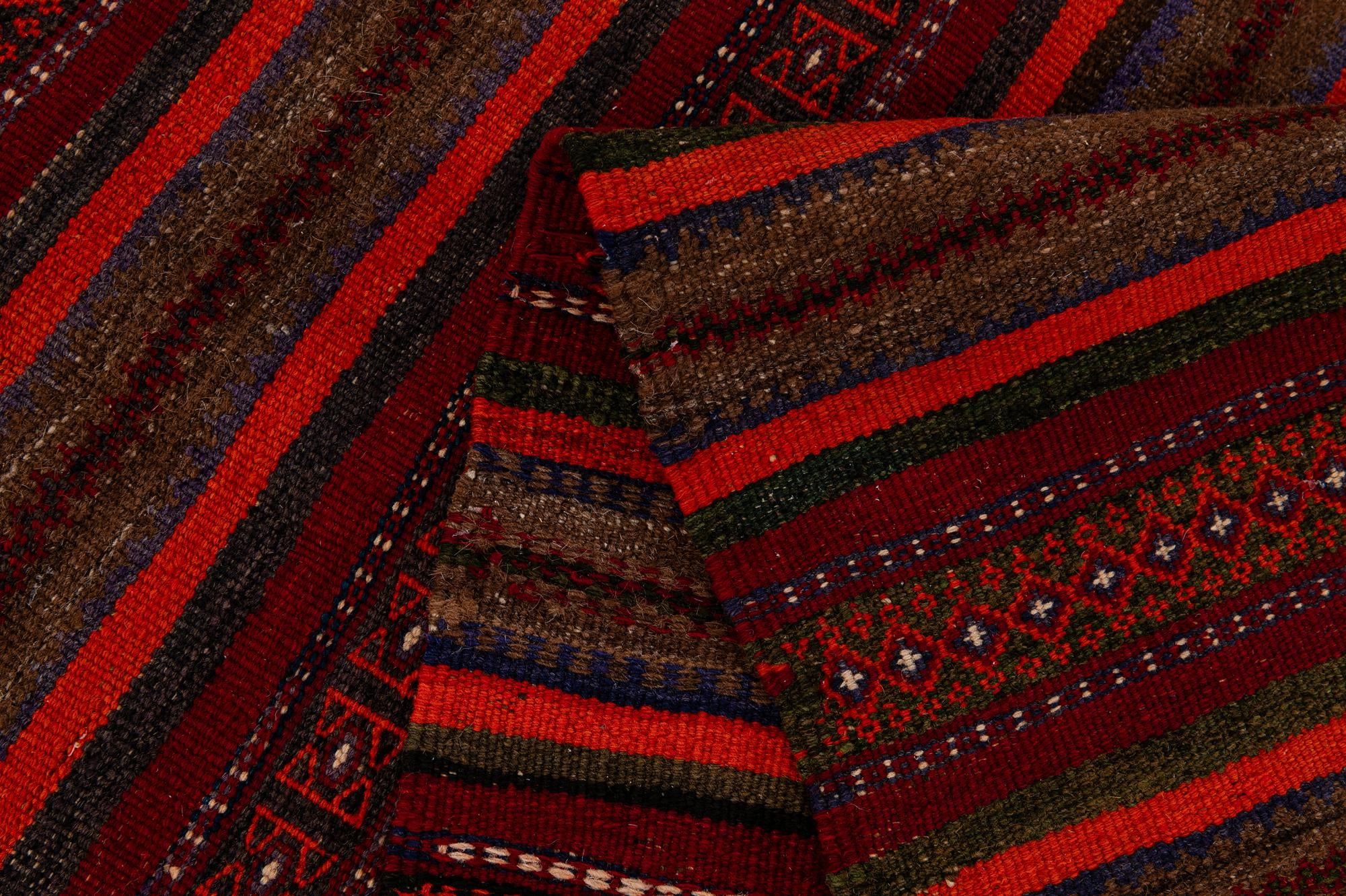 4' x 11' 7 Hand Woven Kilim Fars Wool Runner Rug